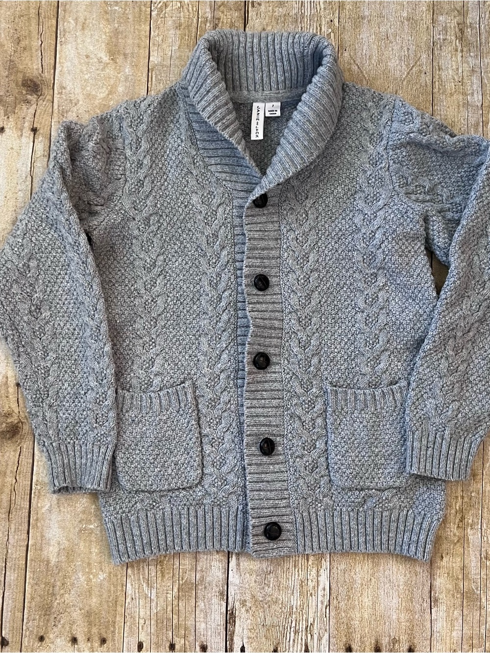 Janie and Jack Gray Shawl Cardigan